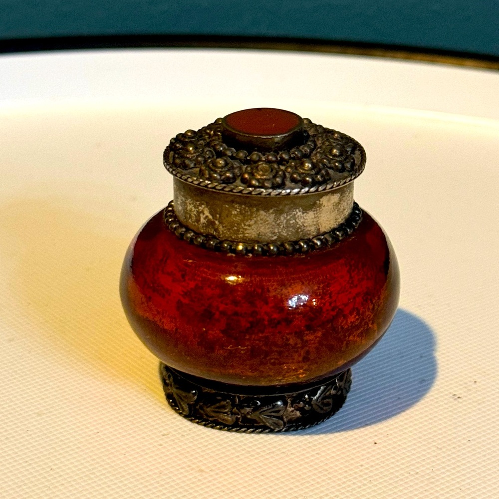 Two's Company Miniature Amber Decorative Jar